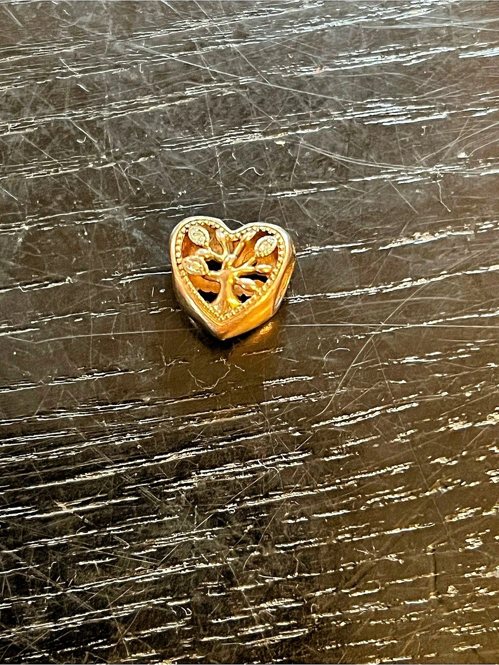 Pandora Rose gold plated Family Tree Heart Charm with Clear Zirconia - 788826C01